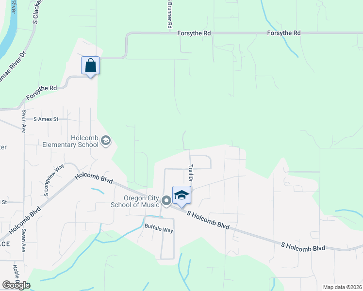 map of restaurants, bars, coffee shops, grocery stores, and more near 16090 Kaylyn Drive in Oregon City