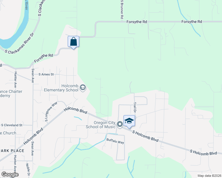 map of restaurants, bars, coffee shops, grocery stores, and more near 16003 Kaylyn Drive in Oregon City