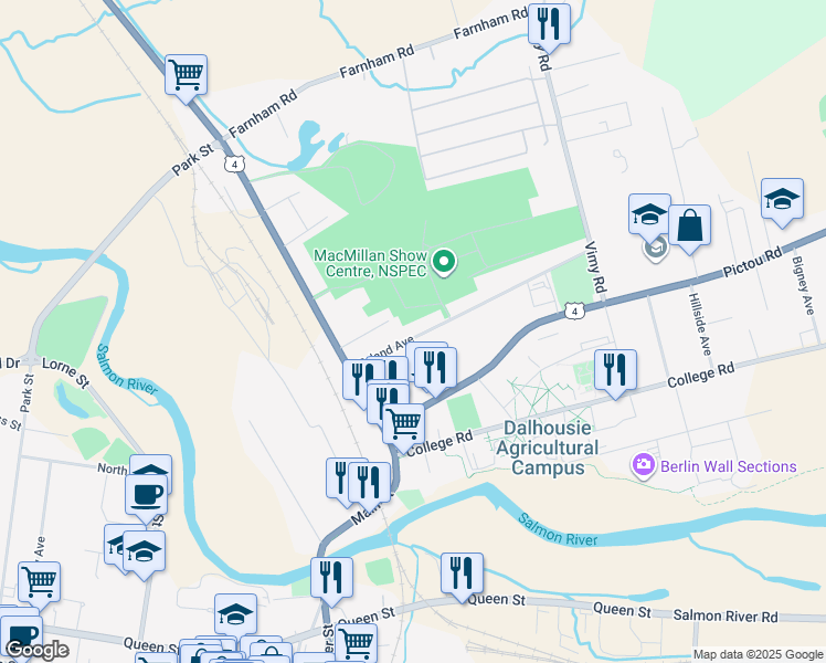 map of restaurants, bars, coffee shops, grocery stores, and more near 45 Ryland Avenue in Truro