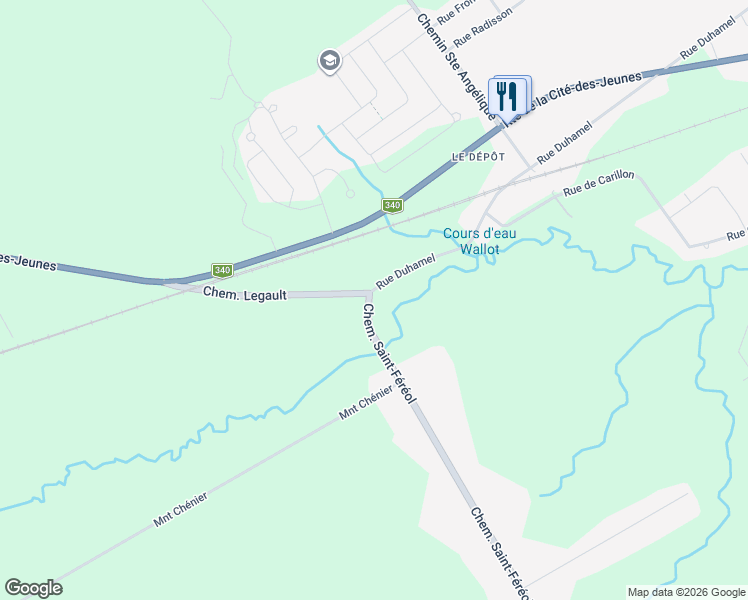 map of restaurants, bars, coffee shops, grocery stores, and more near 958 Rue Duhamel in Saint-Lazare