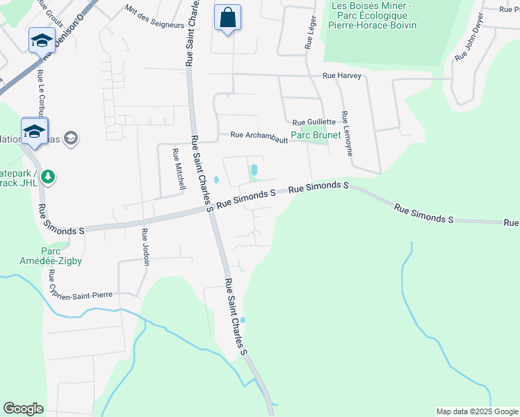 map of restaurants, bars, coffee shops, grocery stores, and more near Rue De Provence in Granby