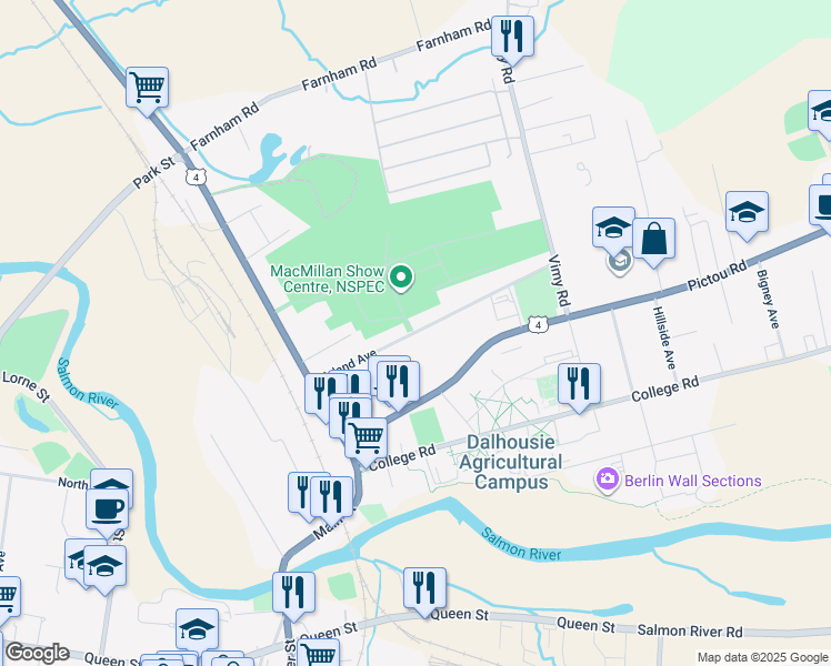 map of restaurants, bars, coffee shops, grocery stores, and more near 62 Ryland Avenue in Bible Hill