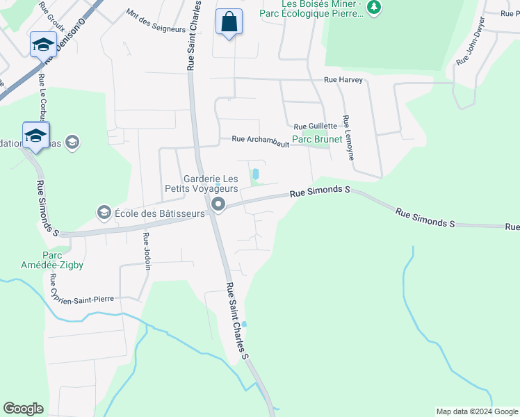 map of restaurants, bars, coffee shops, grocery stores, and more near 355 Rue De Provence in Granby