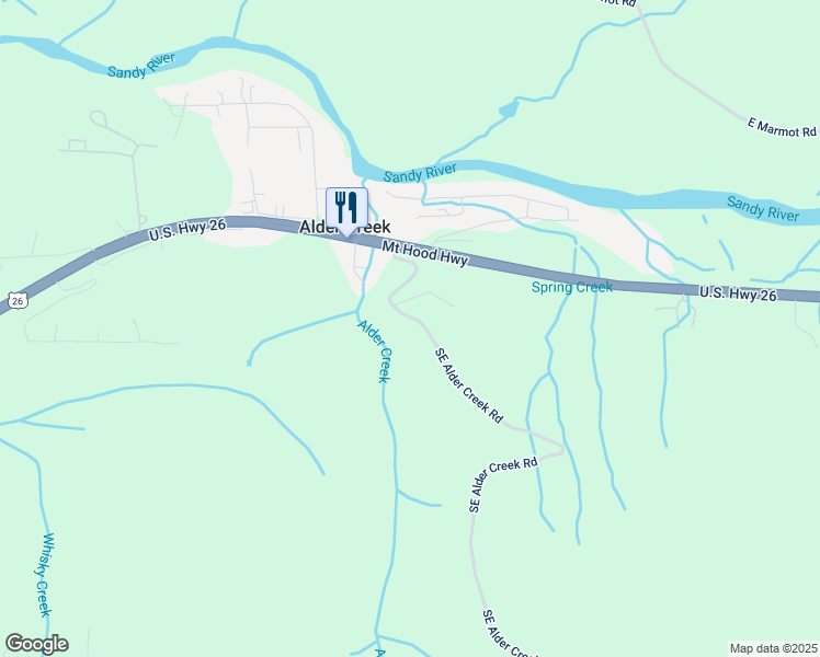map of restaurants, bars, coffee shops, grocery stores, and more near 20095 Southeast Alder Creek Road in Sandy