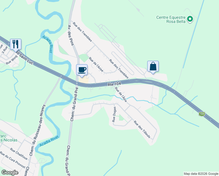 map of restaurants, bars, coffee shops, grocery stores, and more near 1060 Boulevard Saint-Luc in Saint-Jean-sur-Richelieu