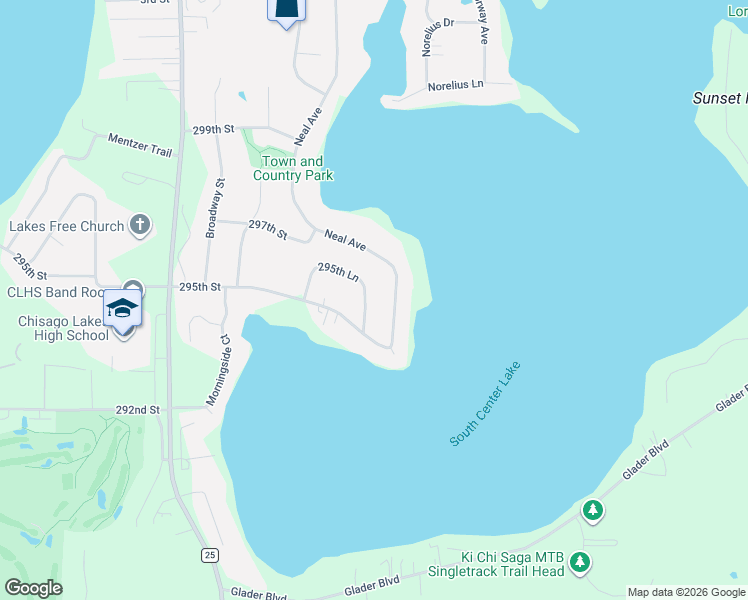 map of restaurants, bars, coffee shops, grocery stores, and more near 29679 295th Lane in Lindstrom