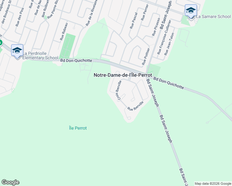 map of restaurants, bars, coffee shops, grocery stores, and more near 2 Rue Madeleine-Laguide in Notre-Dame-de-l'Île-Perrot