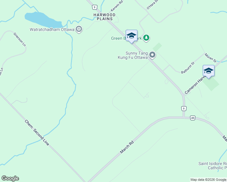 map of restaurants, bars, coffee shops, grocery stores, and more near 120 Derbeyshire Street in Ottawa
