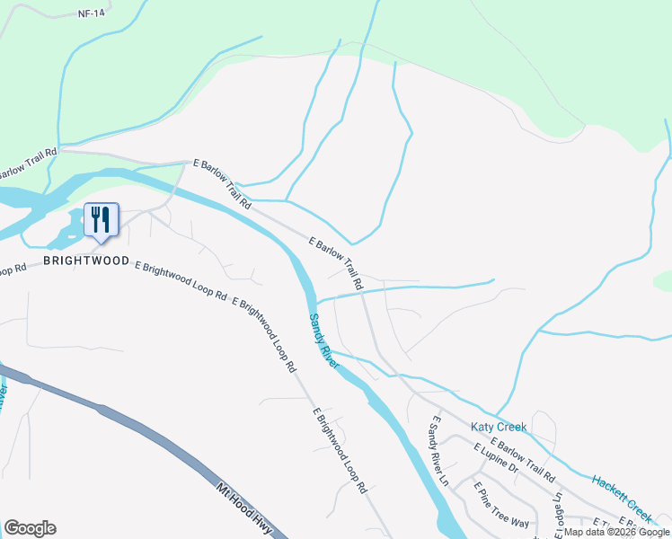 map of restaurants, bars, coffee shops, grocery stores, and more near 20480 East Donny Dell Lane in Rhododendron
