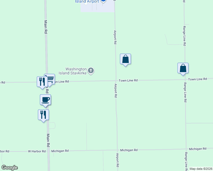 map of restaurants, bars, coffee shops, grocery stores, and more near 1721 Town Line Road in Washington