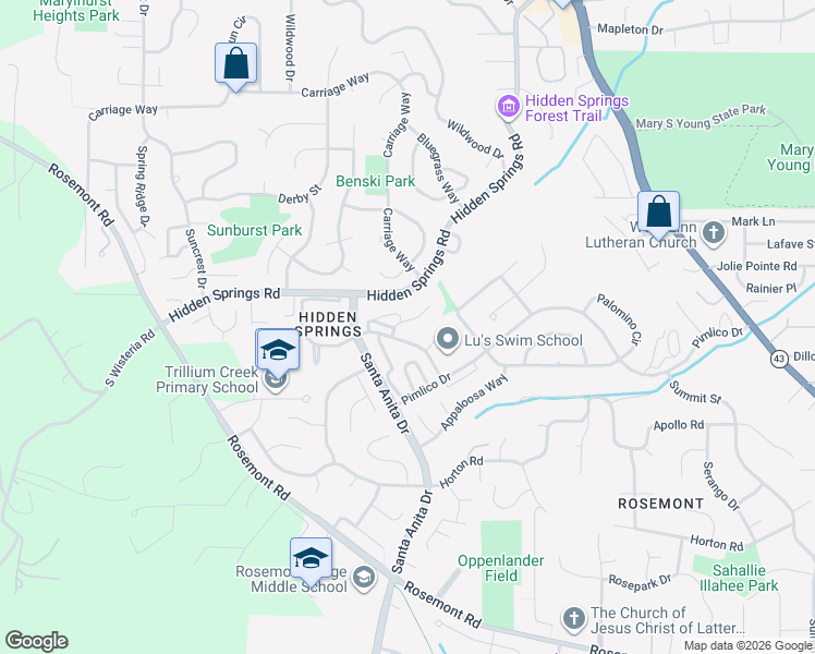 map of restaurants, bars, coffee shops, grocery stores, and more near 3012 Clubhouse Court in West Linn
