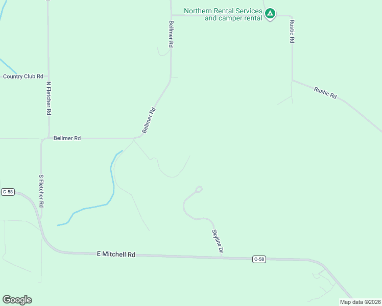 map of restaurants, bars, coffee shops, grocery stores, and more near 316 Foster Woods Road in Petoskey