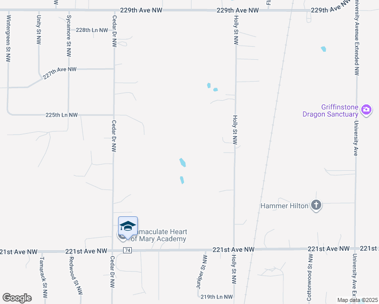 map of restaurants, bars, coffee shops, grocery stores, and more near 22440 Holly Street Northwest in Bethel