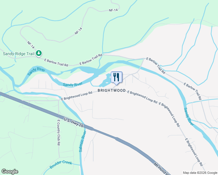 map of restaurants, bars, coffee shops, grocery stores, and more near in Mount Hood Village
