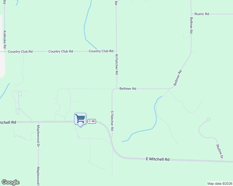 map of restaurants, bars, coffee shops, grocery stores, and more near 510 North Fletcher Road in Petoskey