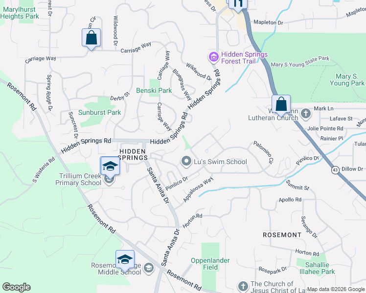 map of restaurants, bars, coffee shops, grocery stores, and more near 3074 Clubhouse Court in West Linn