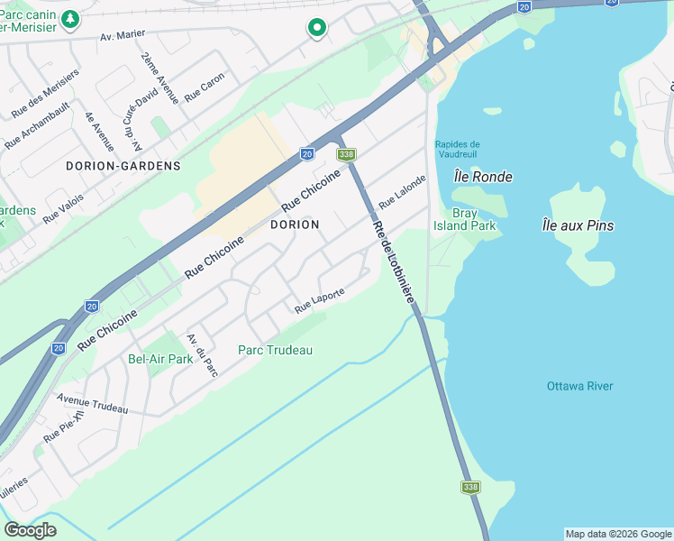 map of restaurants, bars, coffee shops, grocery stores, and more near 348 Rue Émond in Vaudreuil-Dorion