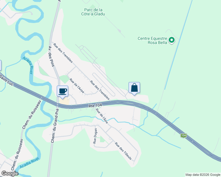 map of restaurants, bars, coffee shops, grocery stores, and more near 39 Rue des Trembles in Saint-Jean-sur-Richelieu