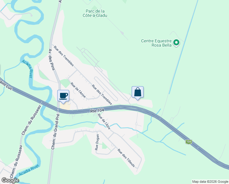 map of restaurants, bars, coffee shops, grocery stores, and more near 39 Rue des Trembles in Saint-Jean-sur-Richelieu