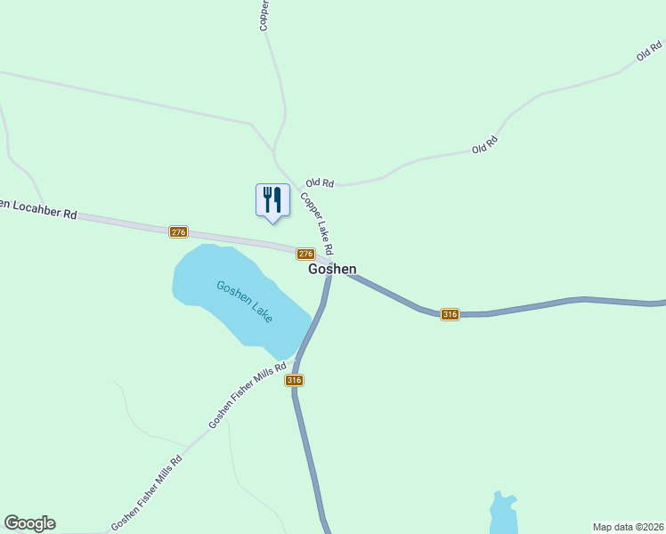 map of restaurants, bars, coffee shops, grocery stores, and more near in Goshen