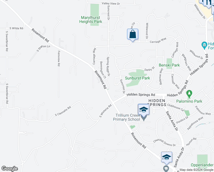 map of restaurants, bars, coffee shops, grocery stores, and more near 19857 Bennington Court in West Linn