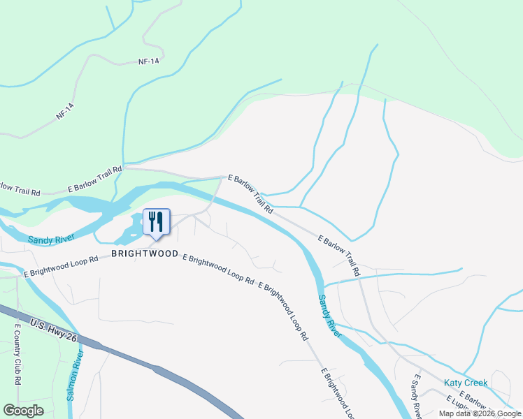 map of restaurants, bars, coffee shops, grocery stores, and more near 63645 East Barlow Trail Road in Mount Hood Village