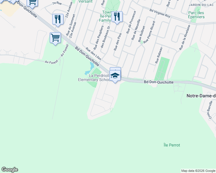 map of restaurants, bars, coffee shops, grocery stores, and more near 213 Rue de Provence in L'Île-Perrot