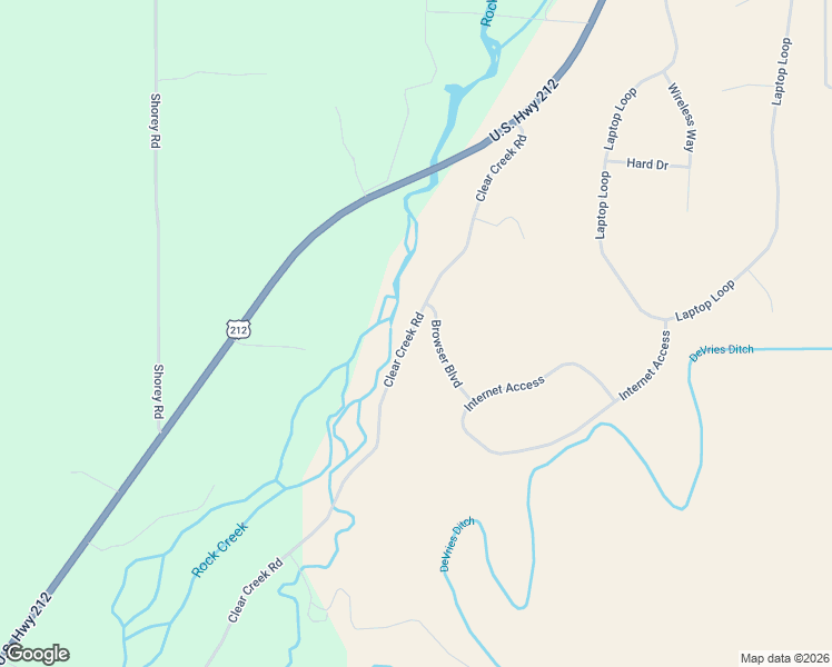 map of restaurants, bars, coffee shops, grocery stores, and more near 782 Clear Creek Road in Roberts