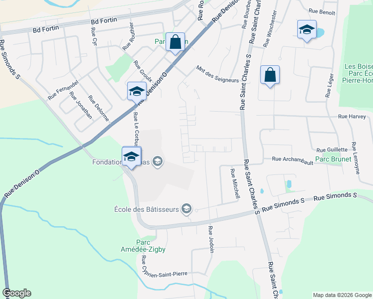 map of restaurants, bars, coffee shops, grocery stores, and more near 663 Montée des Seigneurs in Granby