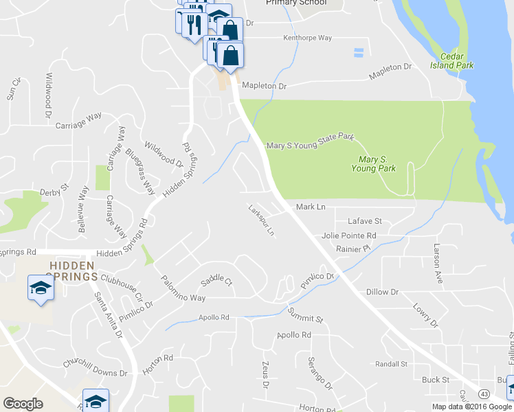 map of restaurants, bars, coffee shops, grocery stores, and more near 20010 Marigold Court in West Linn