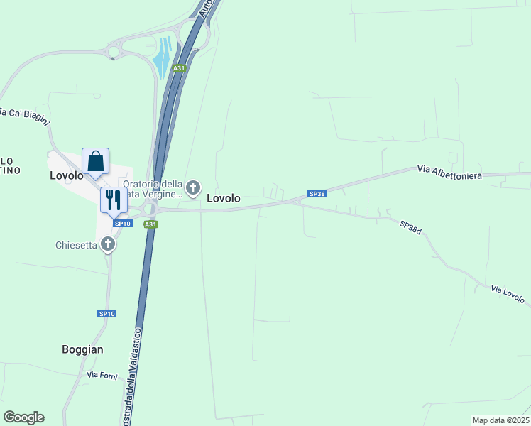 map of restaurants, bars, coffee shops, grocery stores, and more near 45 Via Lovolo in Lovolo