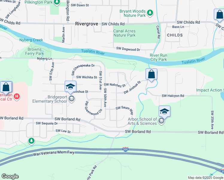 map of restaurants, bars, coffee shops, grocery stores, and more near 4935 SW Joshua Ct in Tualatin