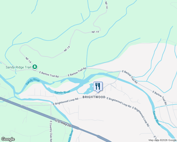 map of restaurants, bars, coffee shops, grocery stores, and more near 62778 East Barlow Trail Road in Mount Hood Village