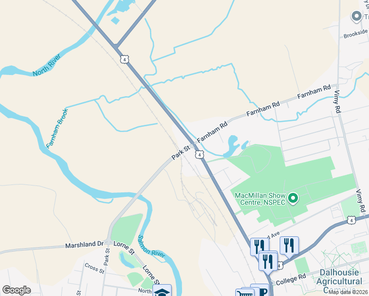 map of restaurants, bars, coffee shops, grocery stores, and more near 24 Park Street in Truro