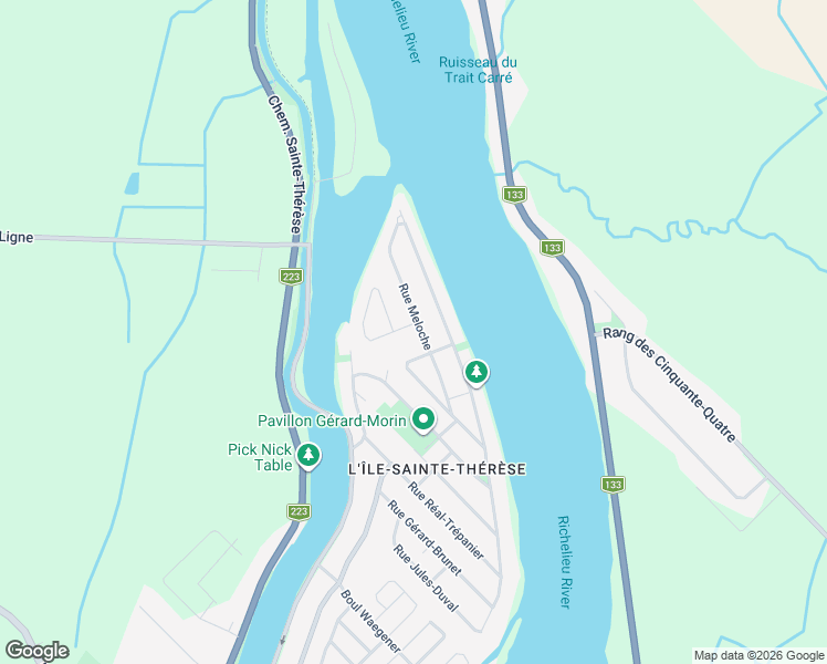 map of restaurants, bars, coffee shops, grocery stores, and more near 1739 Rue Meloche in Saint-Jean-sur-Richelieu