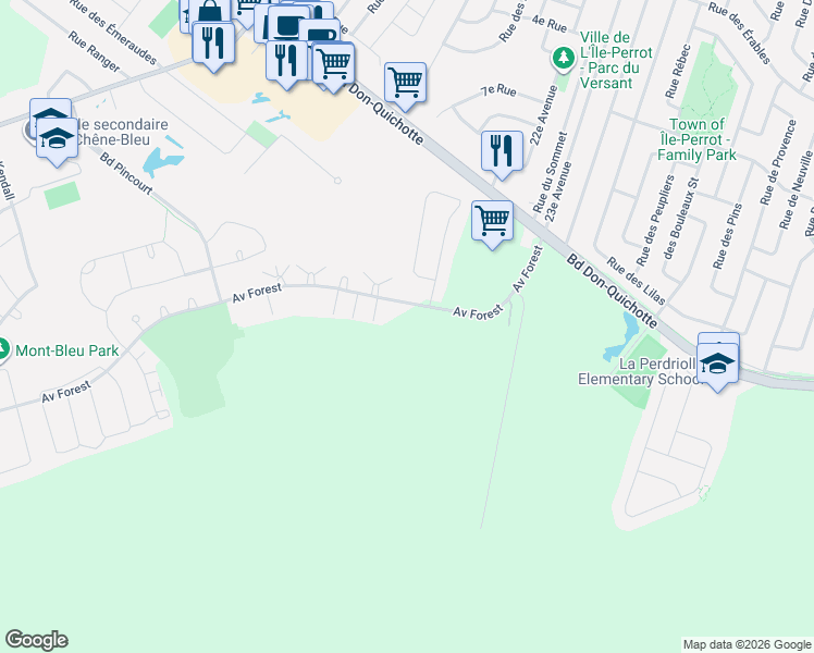 map of restaurants, bars, coffee shops, grocery stores, and more near in Notre-Dame-de-l'Île-Perrot