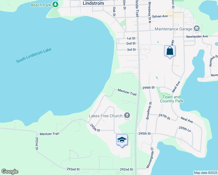 map of restaurants, bars, coffee shops, grocery stores, and more near 12900 Mentzer Trail in Lindstrom