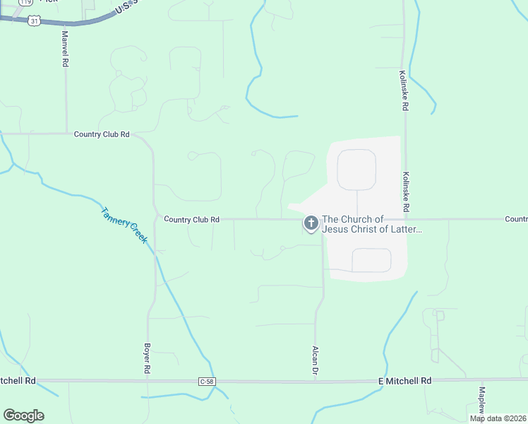 map of restaurants, bars, coffee shops, grocery stores, and more near 736 Country Club Circle in Petoskey