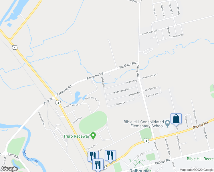 map of restaurants, bars, coffee shops, grocery stores, and more near 55 Andys Avenue in Truro