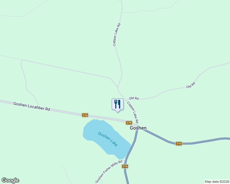 map of restaurants, bars, coffee shops, grocery stores, and more near 87 Copper Lake Road in Goshen