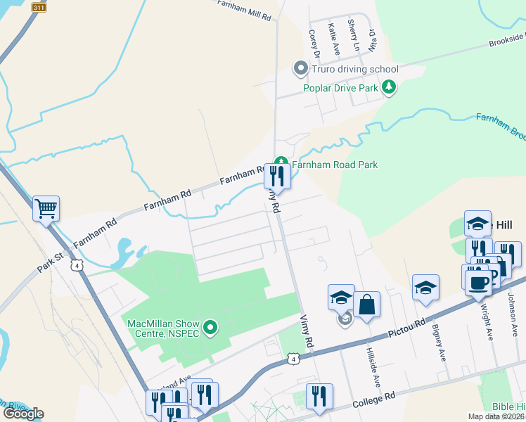 map of restaurants, bars, coffee shops, grocery stores, and more near Andys Avenue in Truro