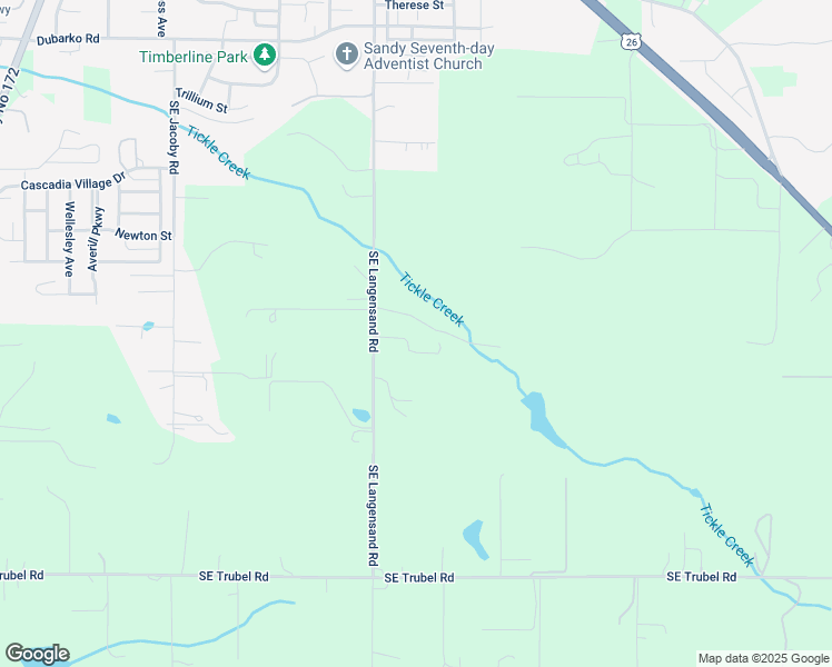 map of restaurants, bars, coffee shops, grocery stores, and more near 19520 Southeast Langensand Road in Sandy