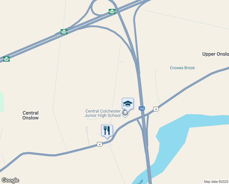 map of restaurants, bars, coffee shops, grocery stores, and more near Board Landing Road in Central Onslow