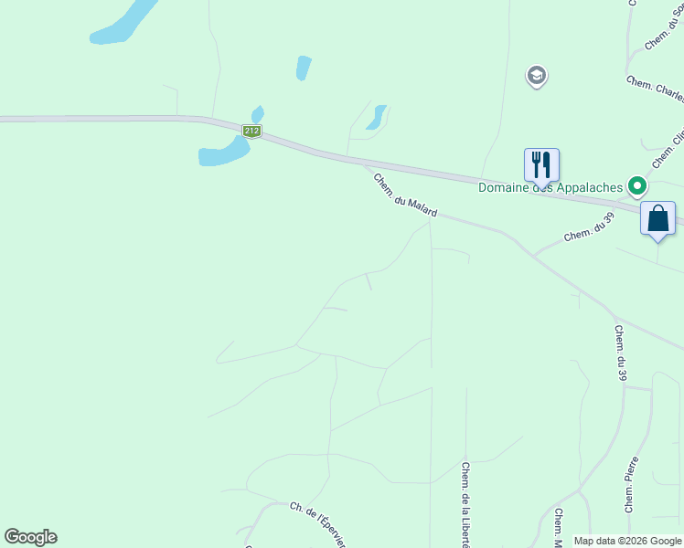 map of restaurants, bars, coffee shops, grocery stores, and more near 32 Chemin des Outardes in Notre-Dame-des-Bois