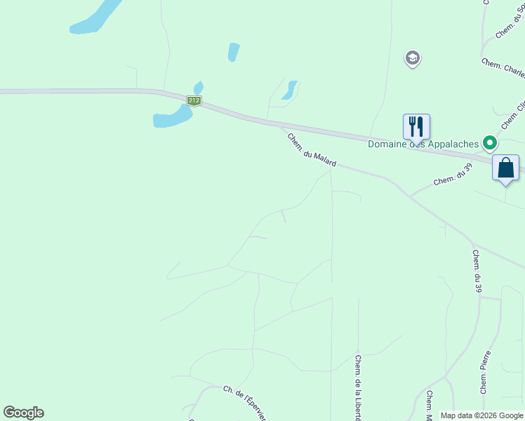 map of restaurants, bars, coffee shops, grocery stores, and more near 32 Chemin des Outardes in Notre-Dame-des-Bois