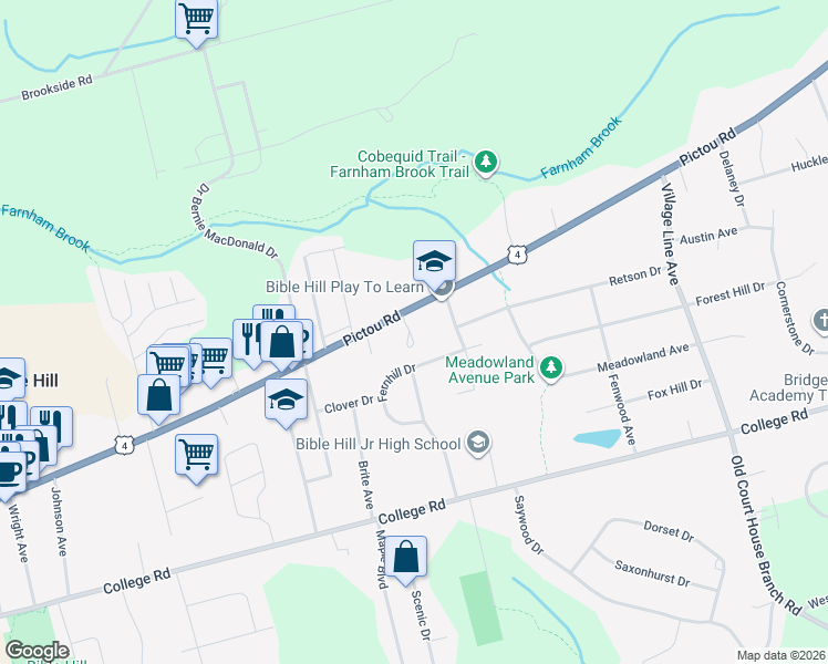 map of restaurants, bars, coffee shops, grocery stores, and more near 25 Kevin Court in Truro