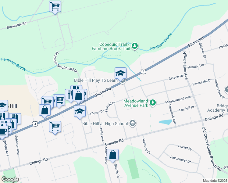 map of restaurants, bars, coffee shops, grocery stores, and more near 25 Kevin Court in Truro