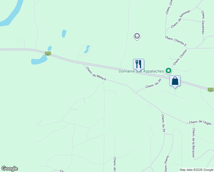 map of restaurants, bars, coffee shops, grocery stores, and more near 22 Chemin Benoît Nord in Notre-Dame-des-Bois