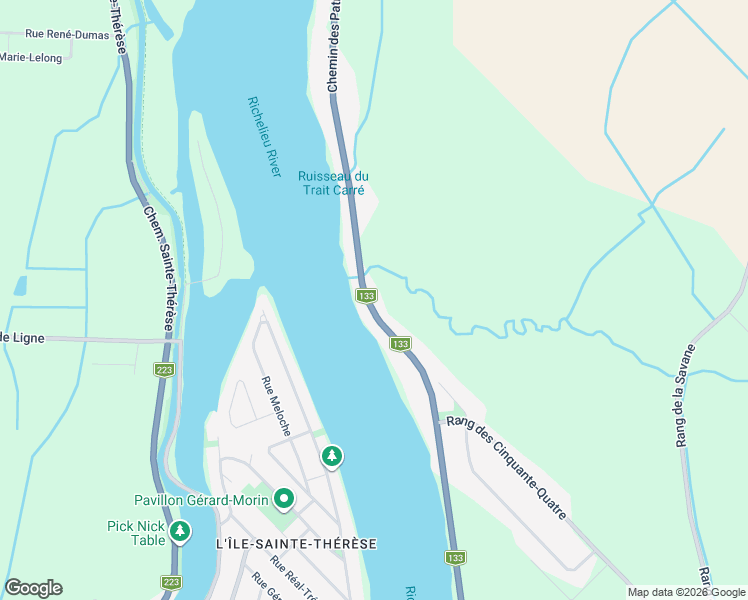 map of restaurants, bars, coffee shops, grocery stores, and more near 2860 Chemin des Patriotes in Richelieu