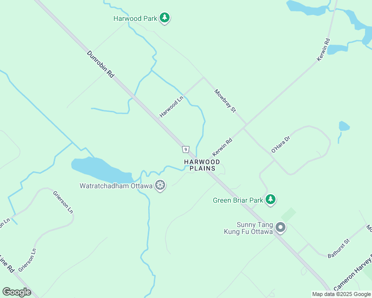 map of restaurants, bars, coffee shops, grocery stores, and more near Dunrobin Road in Ottawa
